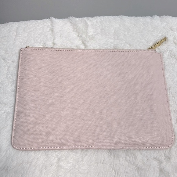 Katie Loxton Laser Cut-Out Vegan Leather Clutch Perfect Pink Pouch NWOT - Picture 4 of 7